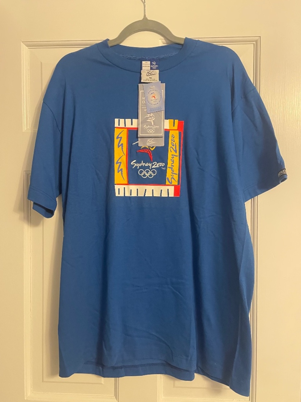 Sydney 2000 Olympics Vintage Blue T-shirt Medium M New with Tags Bonds Vintage